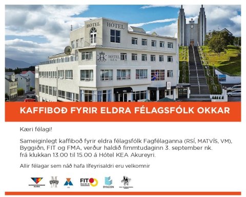 Kaffiboð fyrir eldra félagsfólk á Norðurlandi verður haldið fimmtudaginn 3. september. Kaffið stendu&hellip;